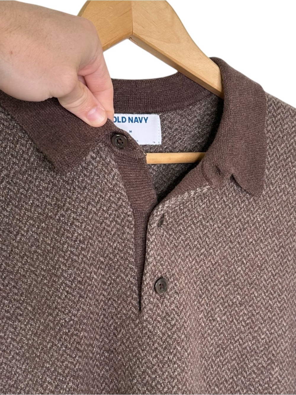 Old Navy Herringbone Polo Sweater - Picture 4 of 7
